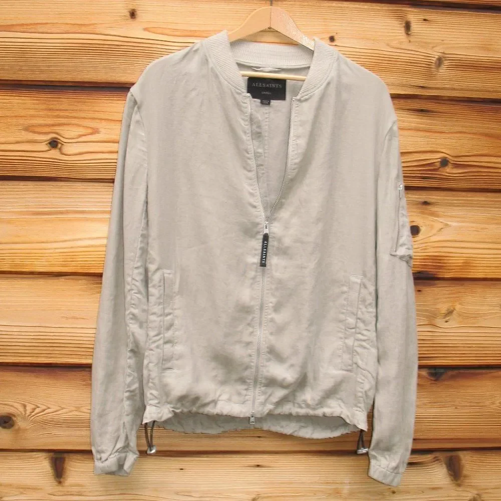 All Saints Linen Bomber Jacket